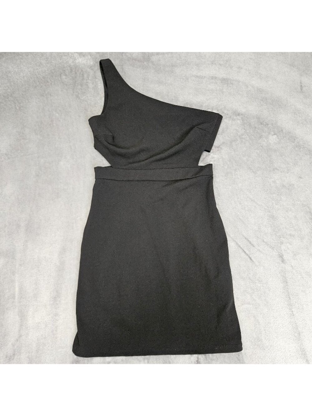 Y2K 90s City Triangles Black One Shoulder Mini Dress Womens Size 5 Bodycon Club